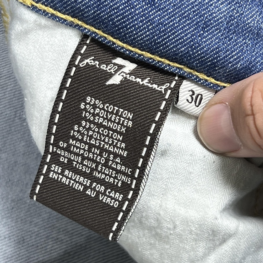 7 For All Mankind Josefina Skinny Boyfriend Jeans‎ Womens 30 Blue Distressed USA - Picture 7 of 16